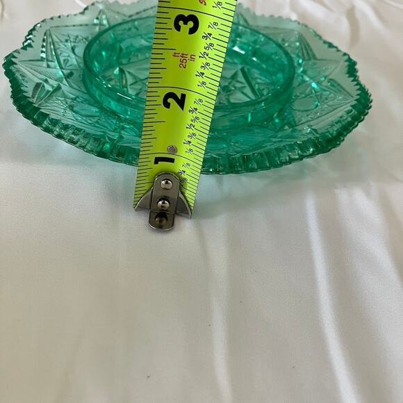 Vintage Viking Glass Dalzell Domed Lidded Cheese Butter Dish Pressed Glass Green - Picture 8 of 13